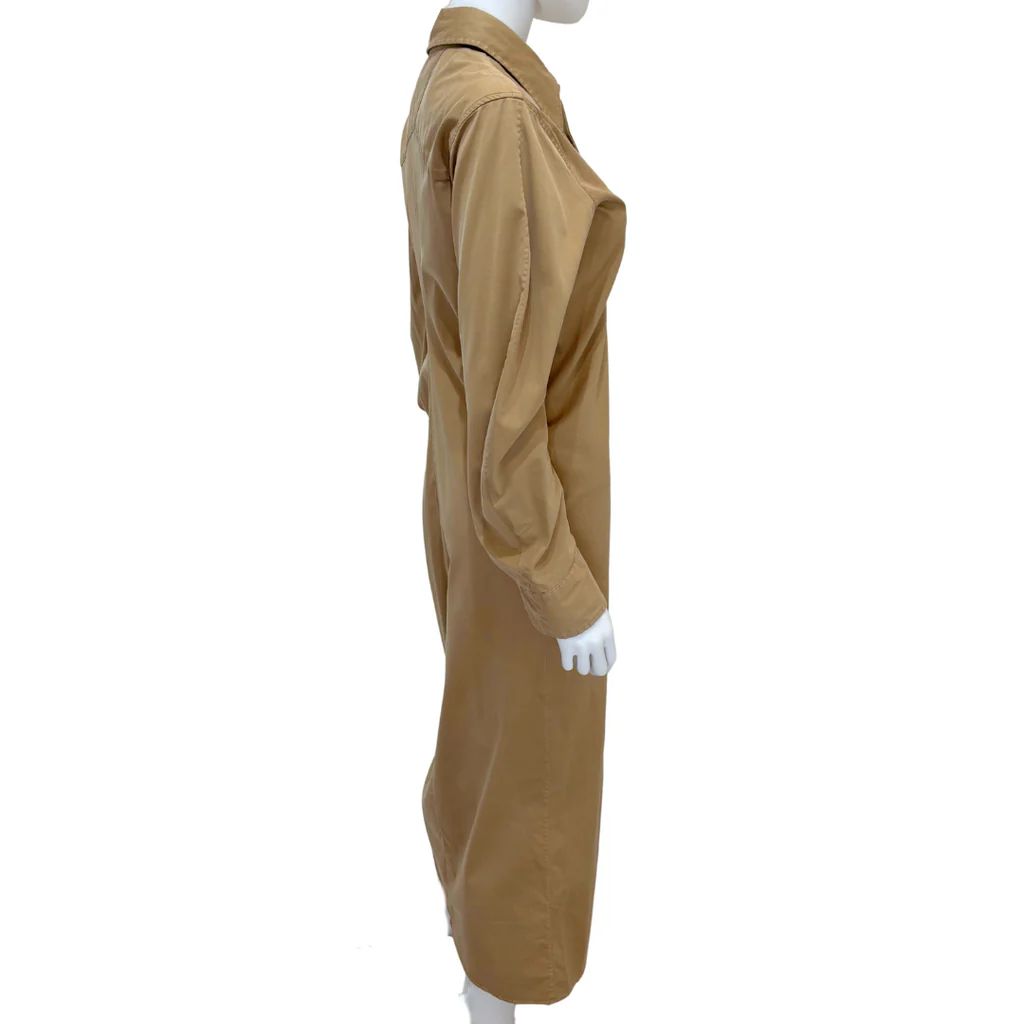 Bottega Veneta Brown Washed Cotton Dress, 36 - Image 3