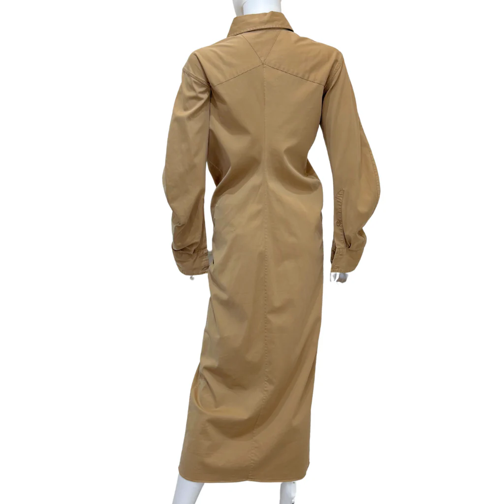 Bottega Veneta Brown Washed Cotton Dress, 36 - Image 4