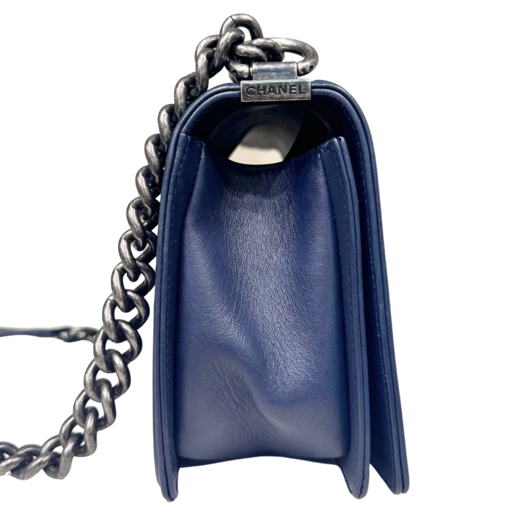 Chanel LeBoy Navy & Burgundy Woven Old Medium - Image 3