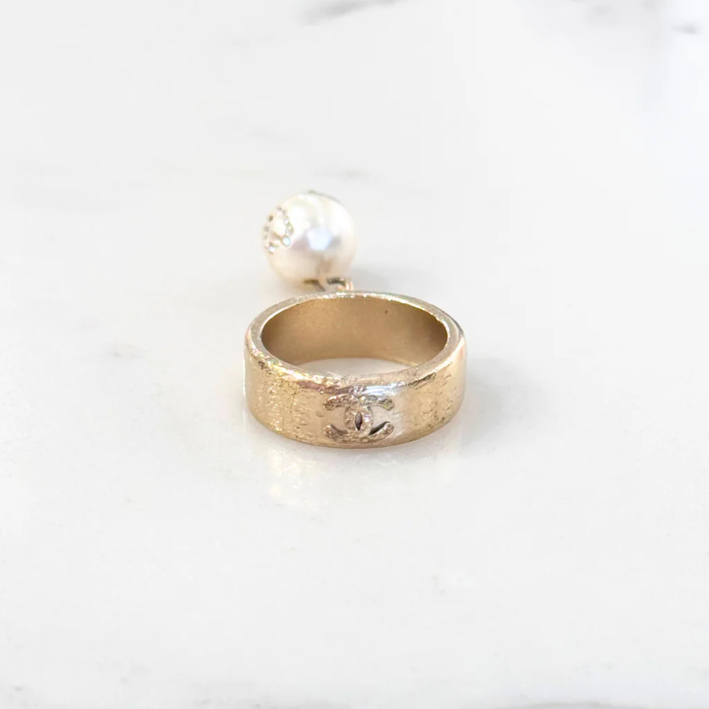 Chanel Pearl Drop Ring - Image 3