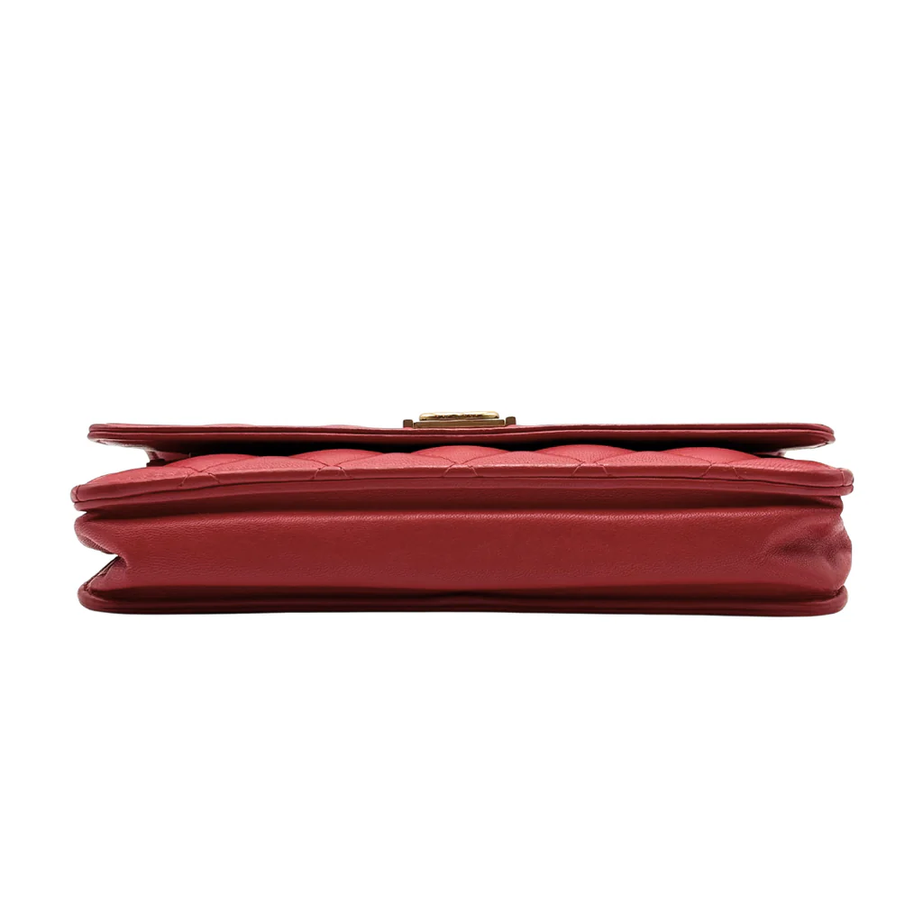Chanel Red Quilted Leather LeBoy WOC - Image 4