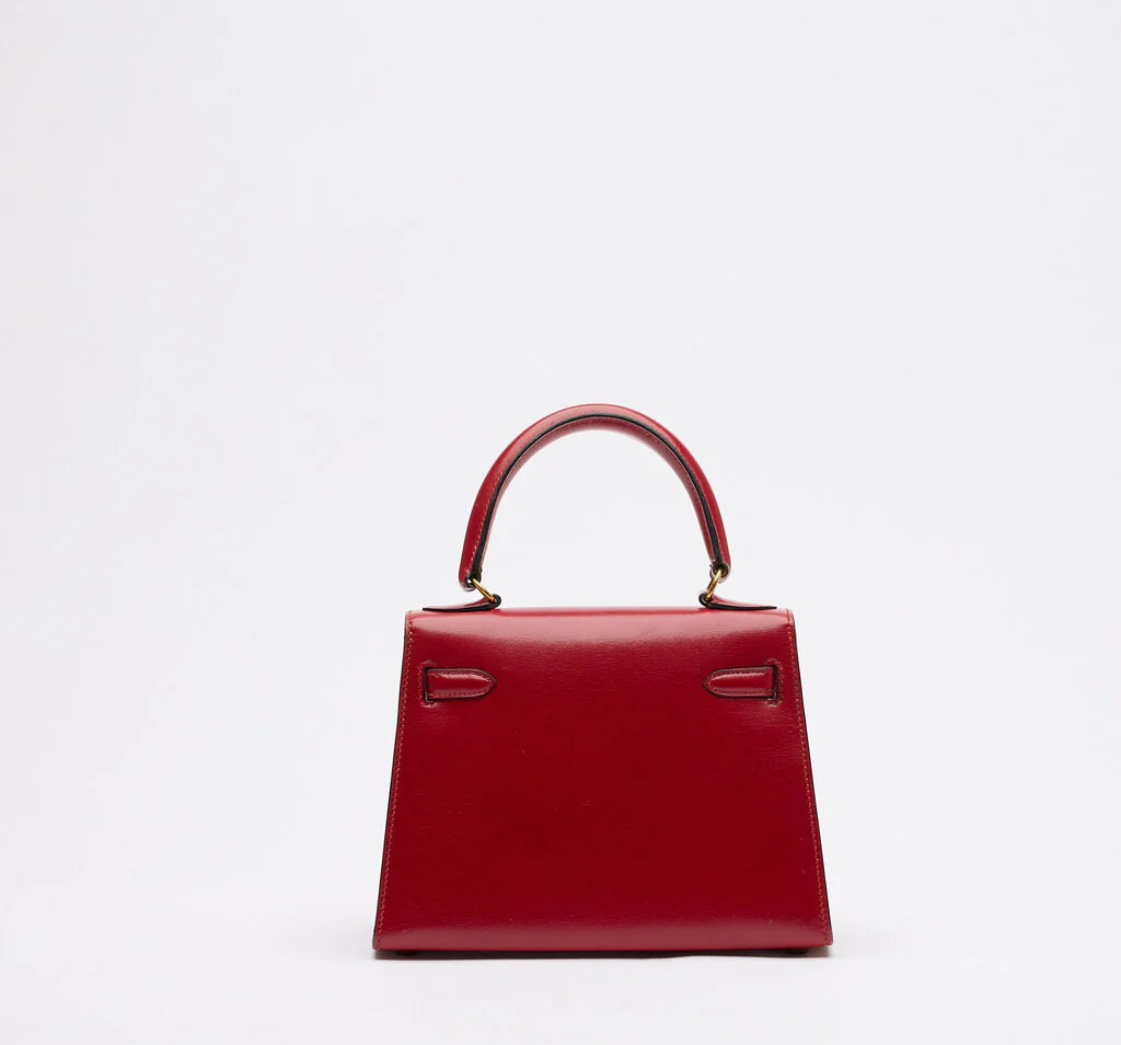 Hermès Kelly Red Box Calf Mini Gold HW (1989) - Image 3
