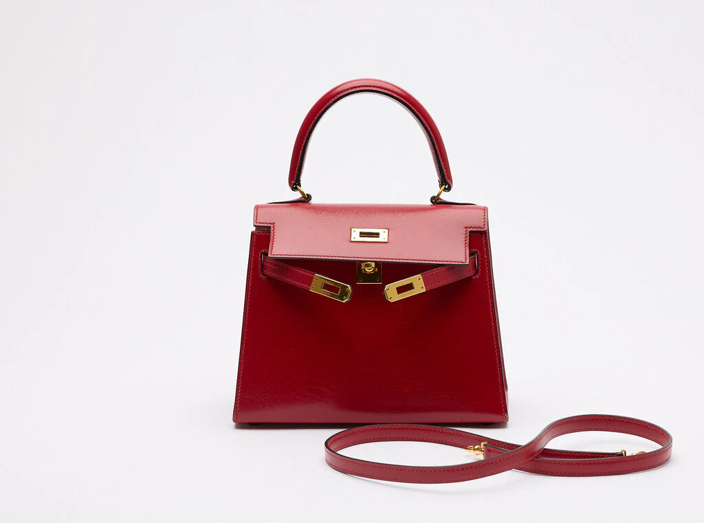 Hermès Kelly Red Box Calf Mini Gold HW (1989) - Image 7