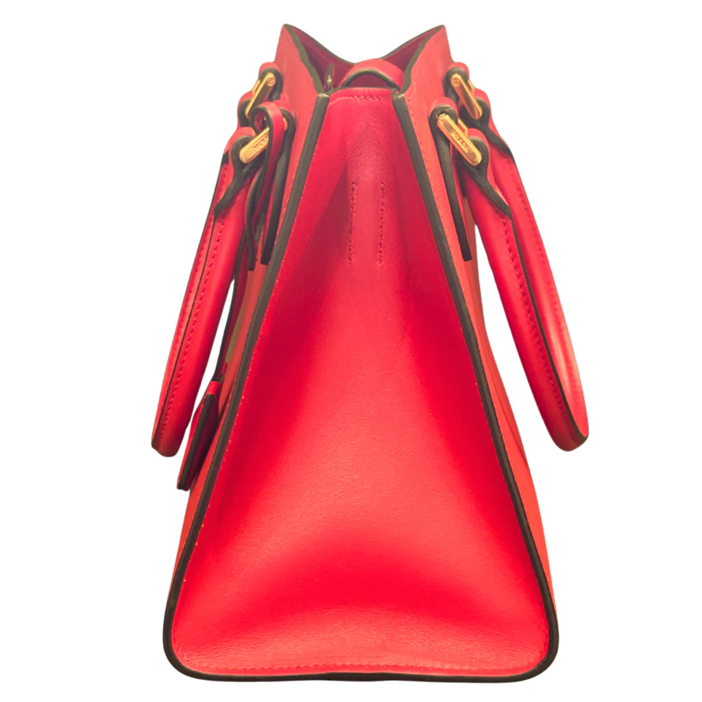 Prada Red Saffiano Monochrome Top Handle/Crossbody - Image 3