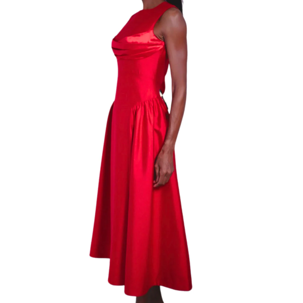 Rachel Gilbert Red Silk Blend Sawyer Dress, 4 (NWT) - Image 3