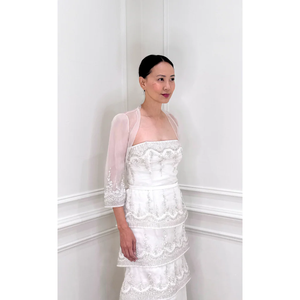 Randi R Rahm White Crystal Beaded Wedding Gown - Image 6