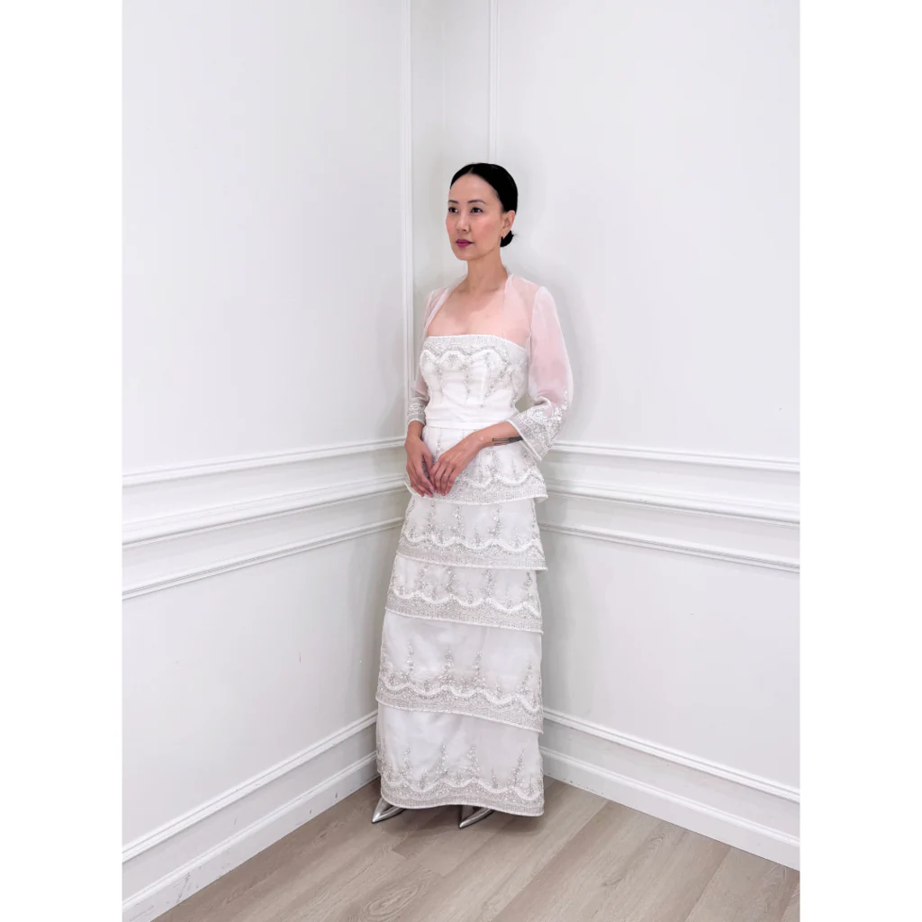 Randi R Rahm White Crystal Beaded Wedding Gown - Image 7