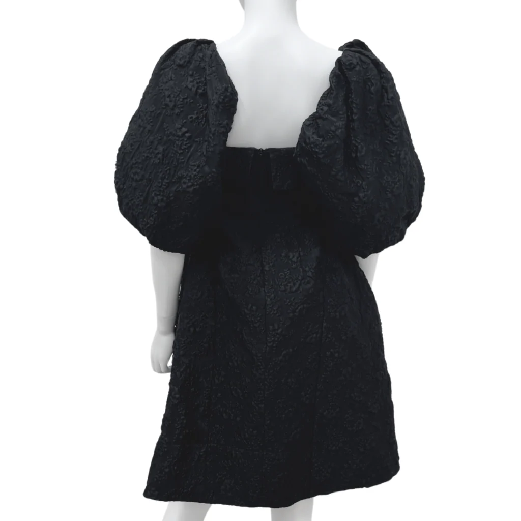 Simone Rocha Black Floral Applique Dress, 6 - Image 3