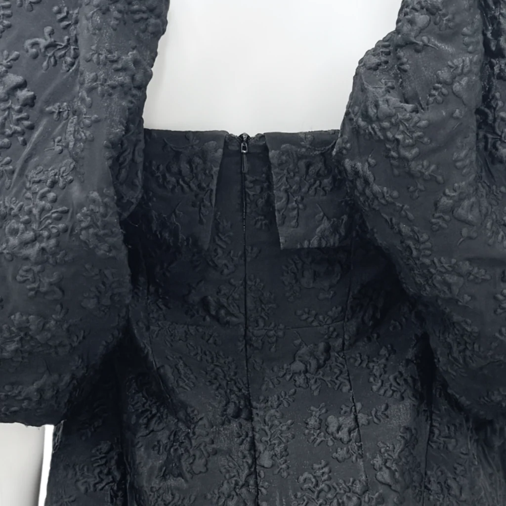 Simone Rocha Black Floral Applique Dress, 6 - Image 4